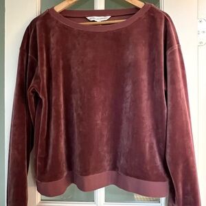 Velvet Sweatshirt - Burgundy